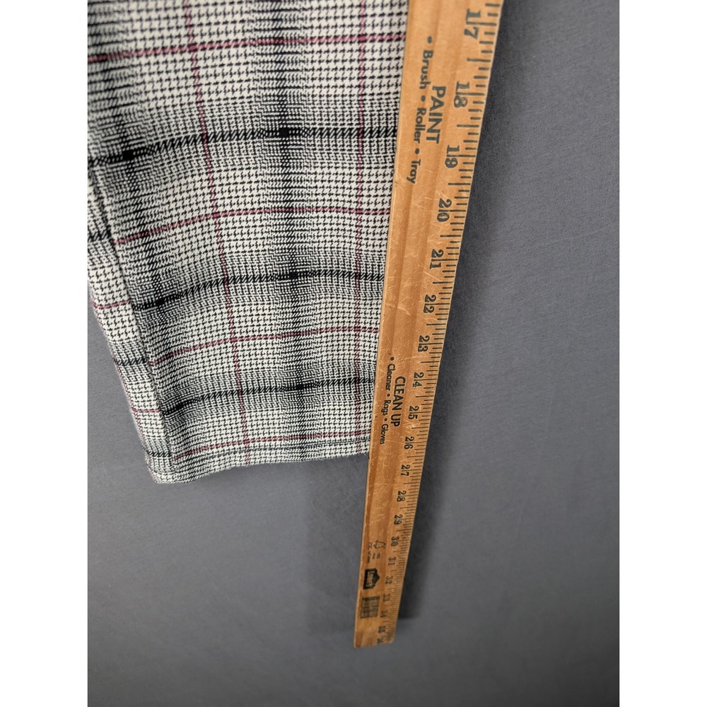 American Eagle Plaid Slim Trousers Gray Red Check Stretch Pants 4 Regular - Picture 3 of 9